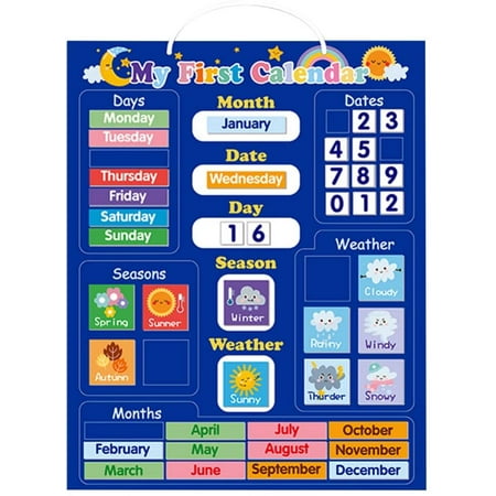 Magnetic Wall Calendar Charts For Kids Learn Today's Date Week Month Season Weather  Chart Preschool Nursery Home Homeschool Supplies 1 Set | Walmart Canada