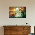 thumbnail image 2 of wall26 Romantic Canvas Wall Art - Tiger and Tigress Playing in The Sea - Gallery Wrap Modern Home Art | Ready to Hang - 32x48 inches, 2 of 3
