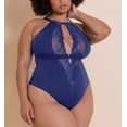 thumbnail image 4 of Scantilly by Curvy Kate Indulgence Stretch Lace Body Suit (ST010704),2XL,Deep Blue, 4 of 5