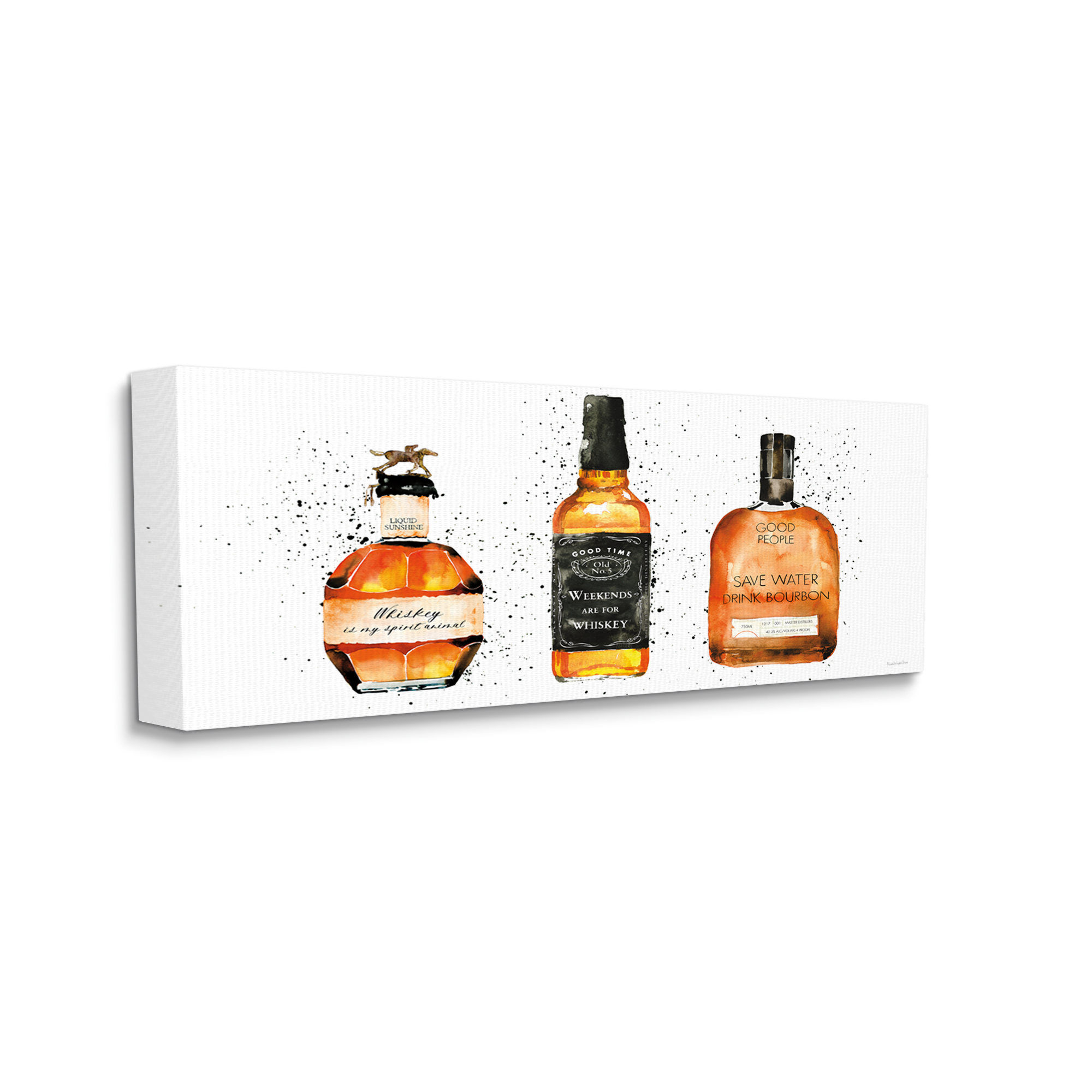 Stupell Industries Funny Whiskey Bottles Food & Beverage Painting Gallery Wrapped Canvas Print Wall Art, 30 x 13