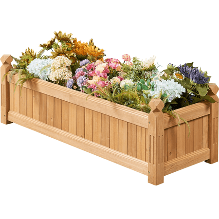 Renwick Wooden Raised Garden Bed for Yard Patio Greenhouse Light Brown