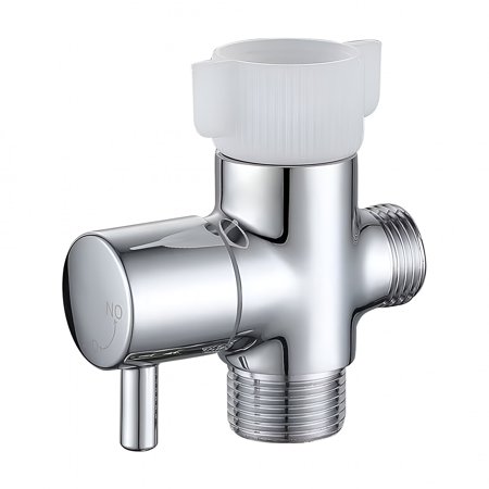 HIBIBUD For Bidet T Adapter with Shut Off Valve,7/87/81/2 Inches Metal Tee Connector Attachment for Toilet,Chrome Plated Brass Construction,Easy Installation,Adjustable Water Flow Control