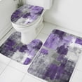 thumbnail image 3 of Purple Grey Bath Mat 3 Piece Bathroom Rug Set, Modern Oil Painted Abstract Art Aesthetics Non Slip Bath Rug Contour Mat and Toilet Lid Cover, Absorbent Shower Mats Soft Bath Rugs and Mats Sets, 3 of 8