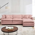 thumbnail image 3 of SZLIZCCC Modular Sectional Sofa with Movable Ottoman, L/U Shaped Chenille Fabric Couch with High - End Material,Flexible Combination for Living Room, Office, Apartment Pink3+1, 3 of 8
