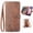 Brown, variant on Dteck for iPhone 16e Case Wallet with Card Holder Slots & Zipper Pocket, Embossed PU Leather Flip Cover with Wrist Strap for iPhone 16e,Purple
