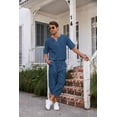 thumbnail image 3 of COOFANDY Men's White Linen Pants and Shirt Set Casual Beach Yoga Outfits 2 Piece Cotton Linen Henley Shirts Loose Pants Sets, 3 of 5