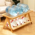thumbnail image 3 of Log Style Faux Rattan Double-layer Bamboo Coffee Table 100*50*50cm Modern, 3 of 16