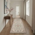 thumbnail image 4 of 2x3 Area Rug, Machine Washable Low Pile Non Slip Rug for Entryway, Entrance, Front Door and Bathroom, Vintage Floral Print Pattern Indoor Floor Mat, Dusty Beige, 4 of 5