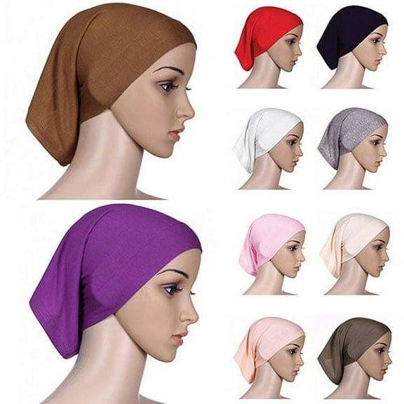 SPRING PARK Muslim Women's Hijab Underscarf Stretchable Soft Short Head Scarf Bonnet Cap Head Wear