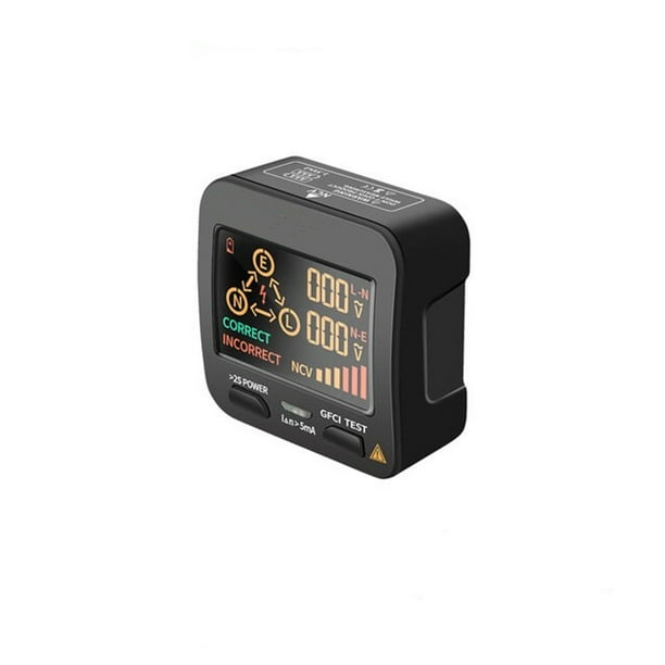 Seitruly Probador de toma de corriente con pantalla Digital de 40Khz-1Khz, Detector de verificación de polaridad de línea cero de tierra, Electrónica