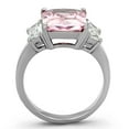 thumbnail image 2 of High polished (no plating) Stainless Steel Ring with AAA Grade CZ in Rose for Women Rose Stone Color Style TK1224 Size 5, 2 of 3