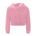 thumbnail image 5 of Dazajoo Full Zip Cropped Hoodies for Women Casual Long Sleeve Solid Color Y2K Short Sweatshirts 2024 Womens Soft Lightweight Athletic Pullover Hooded,Pink,L, 5 of 9