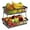 Black-1, variant on 2 Tier Fruit Basket for Kitchen with 2 Banana Hangers Detachable Metal Fruit Bowl for Kitchen Counter for Fruit and Vegetable Storage Large Capacity Tiered Fruit Tray