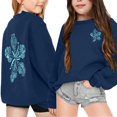 thumbnail image 2 of PMVFHDE Chandail d'Automne pour Filles Mode Décontractée Imprimé à Manches Longues Haut à Capuche Bleu Foncé,90, 2 of 7