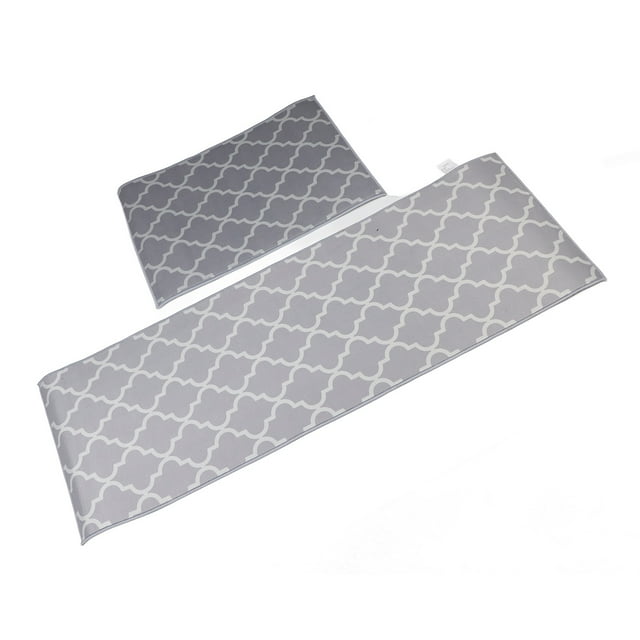 Kitchen Rug, Comfortable High Strength Oilproof Floor Mat Polyester 2Pcs for Office