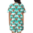 thumbnail image 6 of Daiia Lobsters Of Turquoise Waves Pattern Womens Pajama Sets Short Sleeve Pajamas for Women Sets Soft Lounge Sets Casual Round Neck Sleepwear PJS-3X-Large, 6 of 7