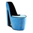 thumbnail image 1 of ORE International Chaise en Polyuréthane avec Rangement avec Talon Haut en Bleu, 1 of 5