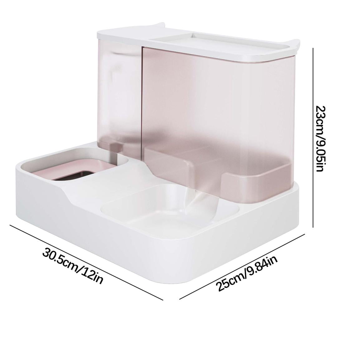 Fmbmuo Plastic Cat Bowls Non-Slip Automatic Feeder Dog Bowls, Portable Modern Whisker-Friendly Pink Pet Bowls, Indoor/Outdoor Use