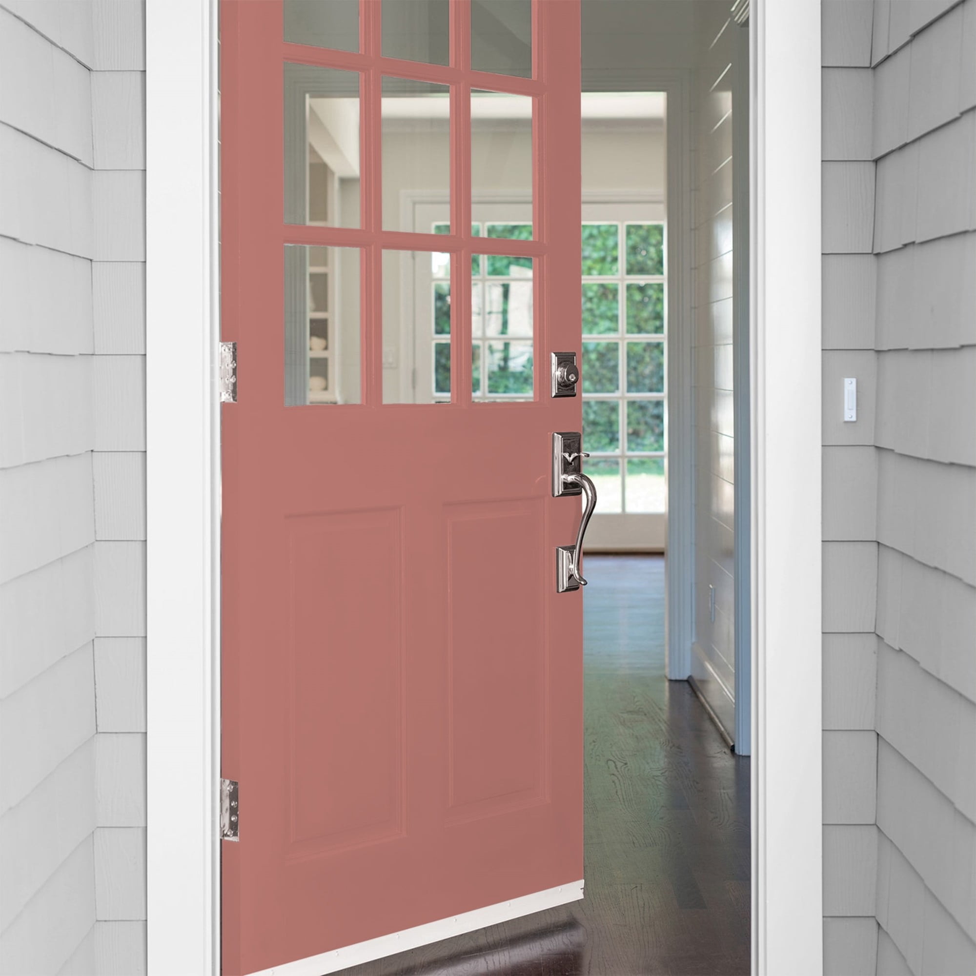 Glidden HEP Earth Rose / Red Satin Exterior Paint with Primer, 1 Quart