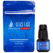 Stacy Lash Extra Strong Evolution Adhesive (0.17 fl.oz / 5 ml) / Black Cyanoacrylate Eyelash Extension Glue / Fast Drying Formula / Professional Use Only
