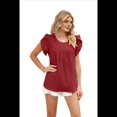 thumbnail image 1 of Camisa de de Corta Color Vino Tinto XL, 1 of 9