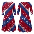 thumbnail image 6 of BOMYJESK 4th Of July Dresses for Women American Flag Floral Maxi Dresses Boho Independence Day Summer Dresses Beach Long Dresses Elegant Classy Party Apparel Deep Red XL, 6 of 7