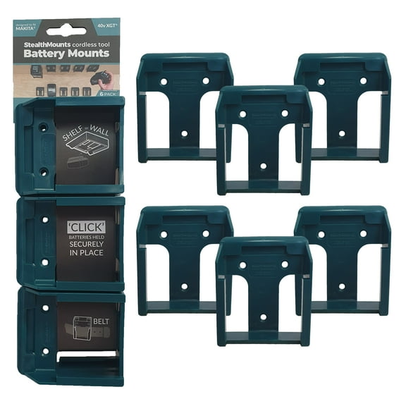 StealthMounts Blue Battery Mounts compatible with Makita 40v XGT 6 Pack