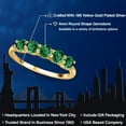 thumbnail image 2 of Gem Stone King 18K Yellow Gold Plated Silver Round Green Nano Emerald Ring for Women (1.50 Cttw, Available in Size 5, 6, 7, 8, 9), 2 of 6