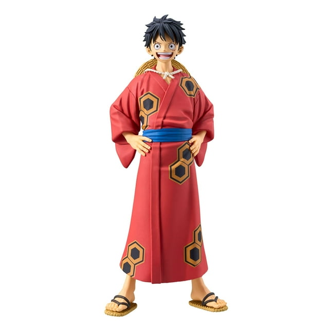Figura Banpresto de una sola pieza con el mono Wanokuni D. Luffy Yukata