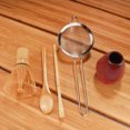 thumbnail image 2 of BambooMN Brand - Matcha Tea Whisk Set - 5-Pieces - Deep Red with Black, 2 of 5