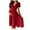 Red, variant on TJAZFJPA Ruched Dress Women's Solid Elegant V Neck Waist Bubble Sleeve Large Hem Dress Black Slip Dress Black Dress