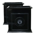 thumbnail image 1 of Southern Patio CMX-042426 Colony 16 Inch Square Resin Planter Urn, Black (2 Set), 1 of 7