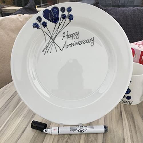 65e Mariage (Saphir Bleu) Anniversaire : Assiette (Fleur) (Rd)