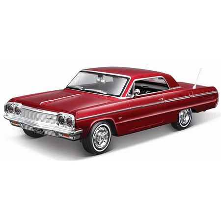 Maisto MAI39541R 1-24 Scale 1964 Chevrolet Impala SS Diecast Model Car, Metallic Red - Skill Level 2