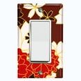thumbnail image 5 of Metal Light Switch Plate Cover Japanese Flower Pattern Maroon Wallpaper FLW045, 5 of 15