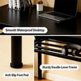 thumbnail image 4 of HDOFM 31.5 Inch Folding Computer Desk - Portable Activity Table Conference Table Home Office Desk, Attached storage rack,No Assembly,Teak, 4 of 7