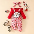 thumbnail image 2 of UAYOTSE Baby Girl Christmas Outfit Romper Pants Set Fall Winter Clothes First Christmas Outfits(0-3 Months,I97-Red), 2 of 9