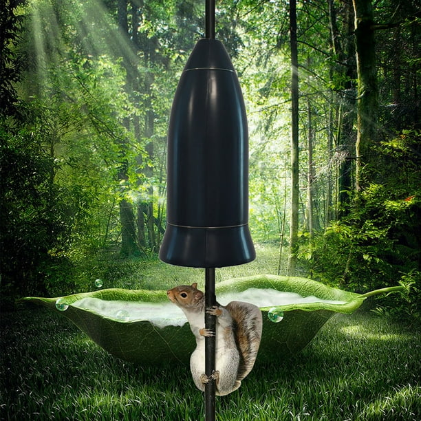 Bird Feeder Pole Squirrel Baffle Guard | Raccoon Stopper | Easy Installation Model | Pole Mount & Hanging | Durable Black Plastic | Reinforced Iron | Size 15.94x7.08in | 1-Pack