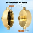 thumbnail image 3 of 2-1/2In ()Female X3/4In GHT Male Fire Hydrant Adapter FireHose Adapter Brass FireEquipment with Pin Lug 2-1/2x3/4In, 3 of 7