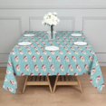 thumbnail image 3 of Light Blue Christmas Santa Pattern Square Tablecloth,Waterproof Square Table Cover,Wipeable Spillproof Washable Table Cover for Home Kitchen Party Decor 60"x60"(152x152cm), 3 of 6