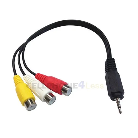 3.5Mm To 3 Rca Female Adapter Av Composite Cable