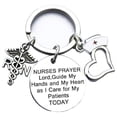 thumbnail image 1 of Nurses Prayer Keychain Stainless Steel Heart Key Chain Nurse Charm Keychain, 1 of 10