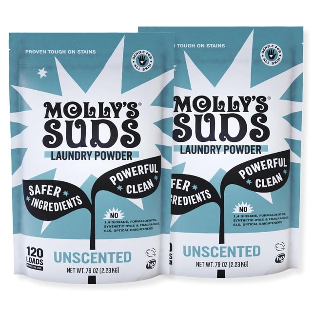 Detergente en polvo para ropa Molly's Suds Original, 240 cargas