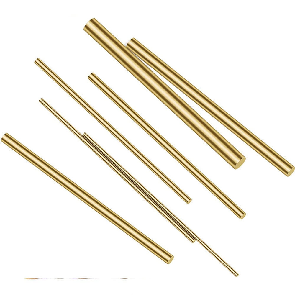 5 PCS Brass Rod Pins 200mm Length Knife Handle Pin Rivets 3/4/5/6mm Diameter