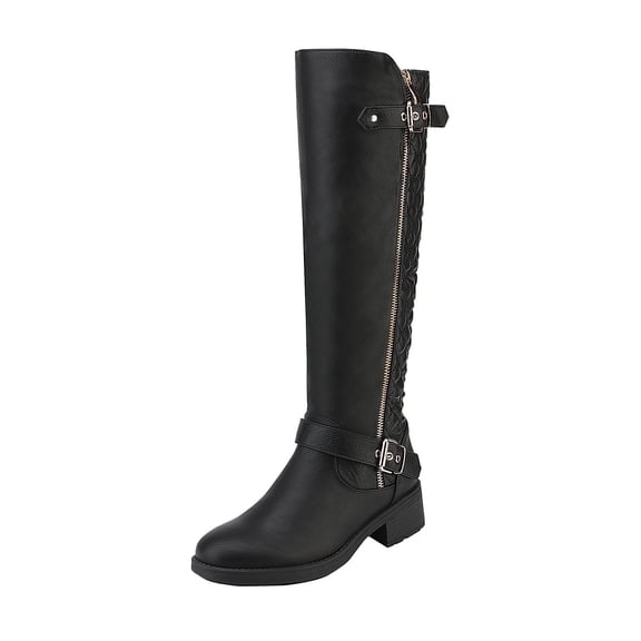 DREAM PAIRS Women's Wide Calf Comfortable Winter Knee High Riding Boots