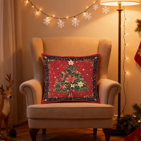 Upgraded Christmas Pillow Cover Holiday Decoration Sofa Decoration Linen Pillow Home Sofa Holiday Decoration Pillow Cover K