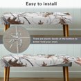 thumbnail image 5 of POLERO Dining Bench Cover, Stretch Bench Seat Covers Slipcover with Elastic Band Washable Rectangle Chair Protector for Dining Room, Bedroom, Patios (White Hunting Camo), 5 of 7