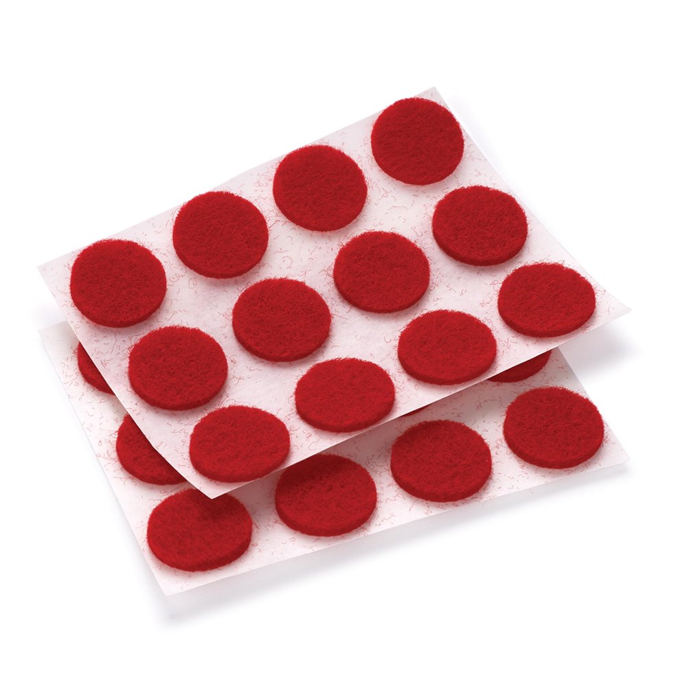 Benco SelfAdhesive Felt Dots, Red, 1/2" dia., 40 piece