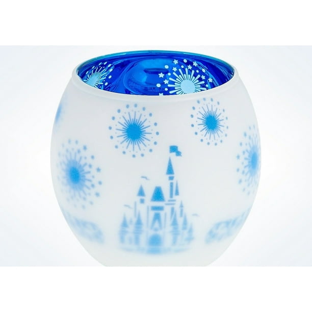 Disney Parks Glass Frosted Cinderella Castle Votive Candle Holder New