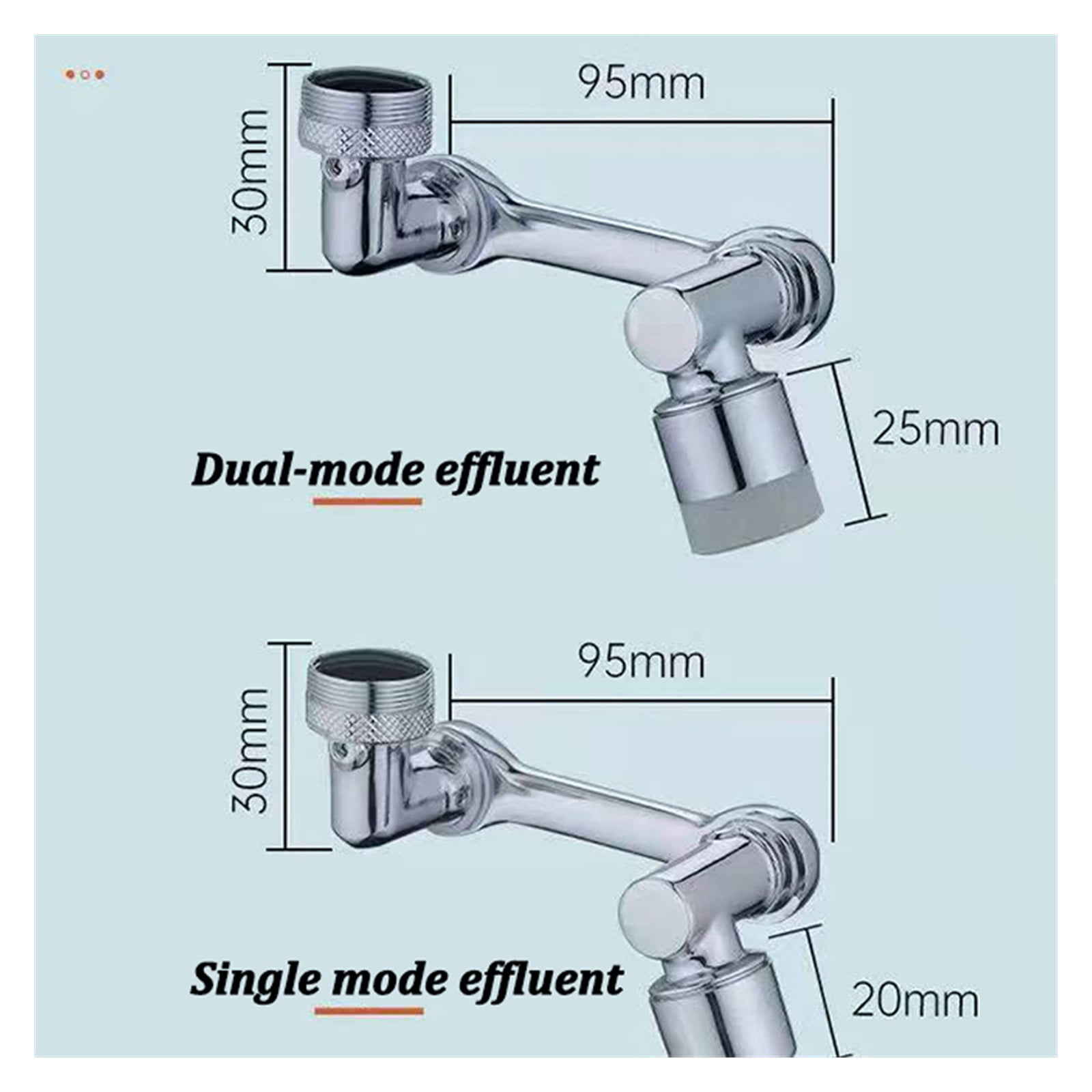Universal 1080° Rotation Extender Faucet Aerator Plastic Splash Filter Kitchen Sink Washbasin Faucets Bubbler Nozzle Robotic Arm ,Water Saving